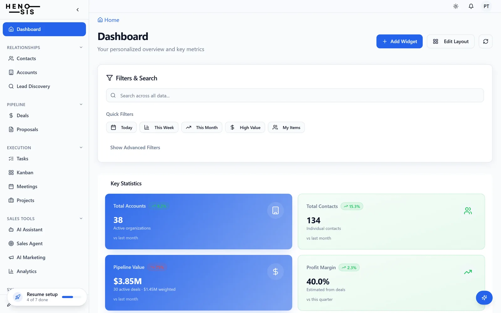 Henosis REP dashboard